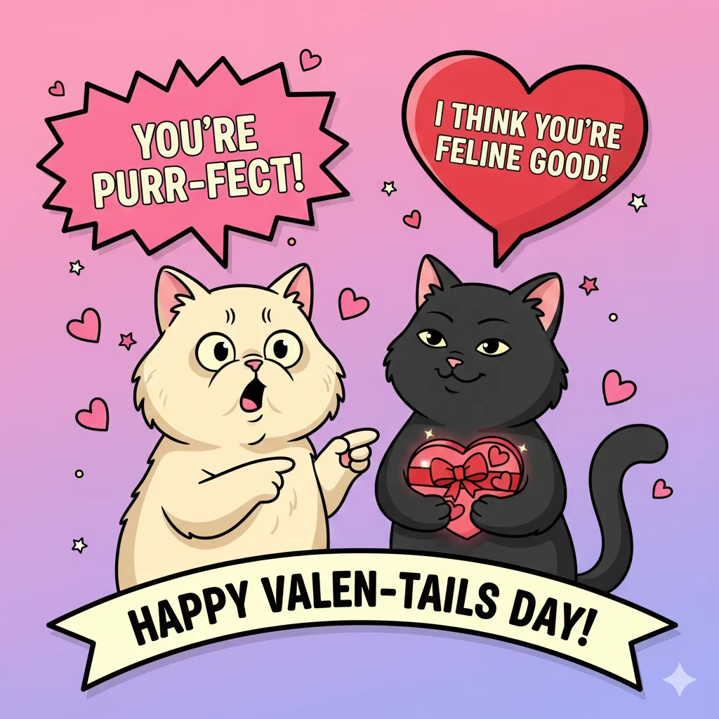 cat valentines puns