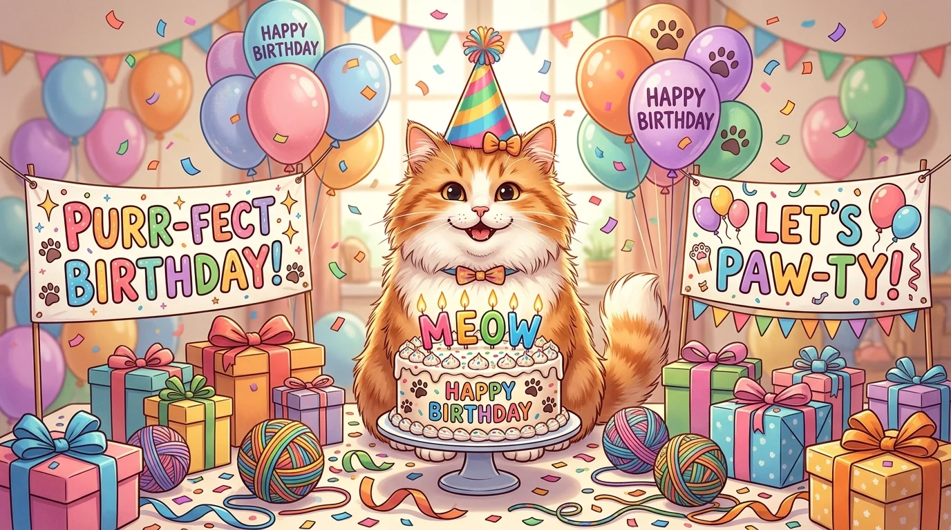 cat birthday puns