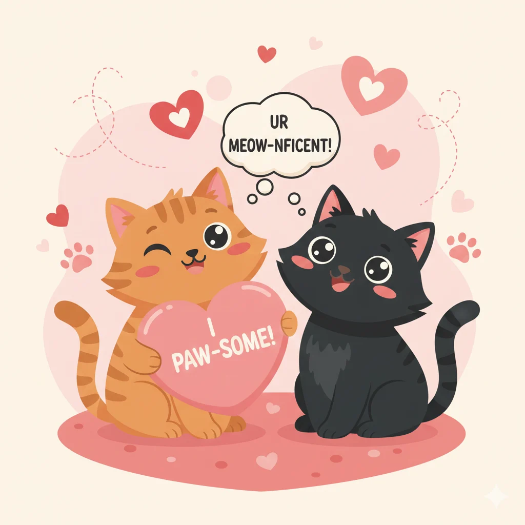 cat valentines puns